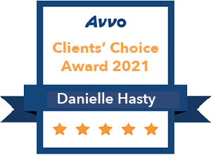 Clickable link to Danielle Hasty's Avvo lawyer reviews page.