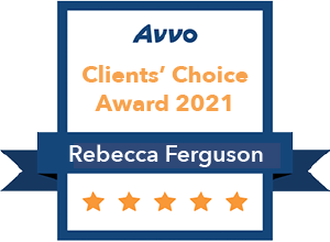 Clickable link to Rebecca Ferguson's Avvo lawyer reviews page.